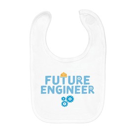 Fabulous Organic Cotton Baby Bib Future Engineer Engineer Work Science, White