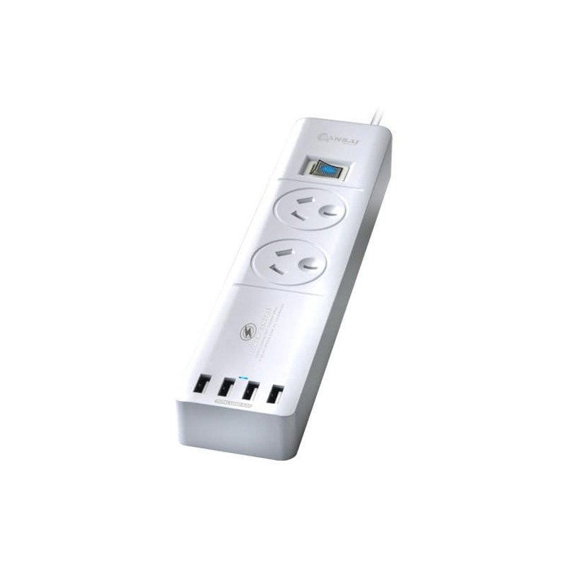 Sansai 2 Way Outlets with 4 USB Charging Ports and