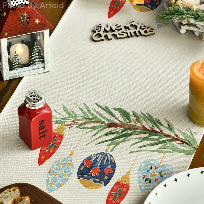 Artoid Mode Nutcracker Merry Christmas Table Runner, Seasonal Winter Kitchen