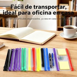 Yosoo Health Gear Sobres de Cremallera de Plástico A6, 31pcs 17 X 11 Cm de Carpetas de Cremallera Translúcida Multicolor para Oficina, Escuela, Organización de Dormitorios