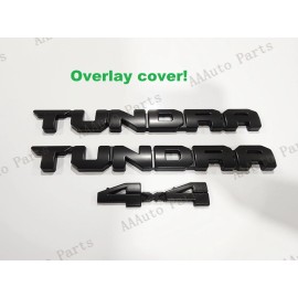 Toyota 3PCS 2022+ TUNDRA 4X4 Matte BLACKOUT EMBLEM BADGE OVERLAYS SET OEM