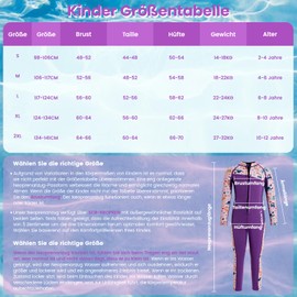 Lansru Children's Wetsuit in 3 mm, UPF50+ Neoprene Long Protection Against Sunburn, Comfortable Front Zip, Perfect for Swimming Courses