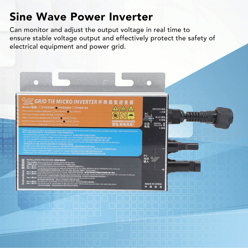 600W Grid Tie Inverter Solar Micro Inverter Power Sine Wave