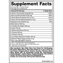Suplemento En Polvo Mutant Madness Sabor Blue Raspberry De 225g                                                                                       