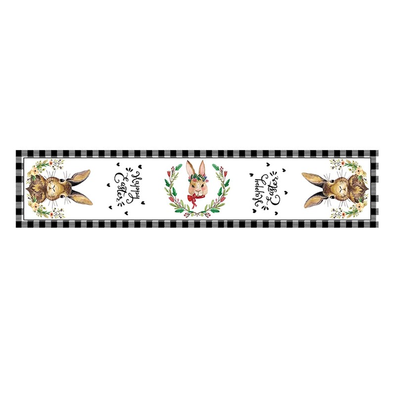Easter Table Runner Rabbit Tablecloth Table Cover Decor for Home