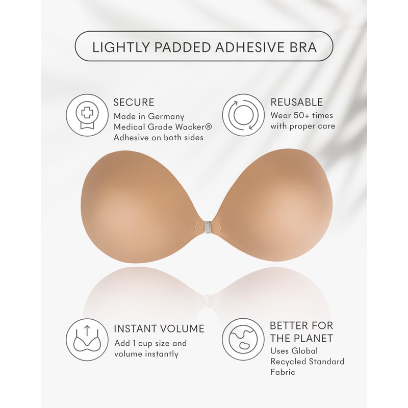 NOOD New York Women's Lightly Padded Luxe Adhesive Bra, No.