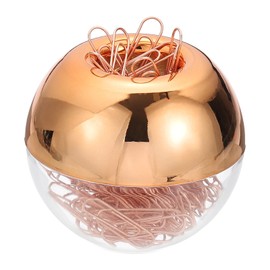 PATIKIL Magnetic Paper Clip Holder Dispenser, Large Capacity Magnetic Top Round Paper Clip Organizers with 100 Clip for Desk Supplies, Office, Rose Gold