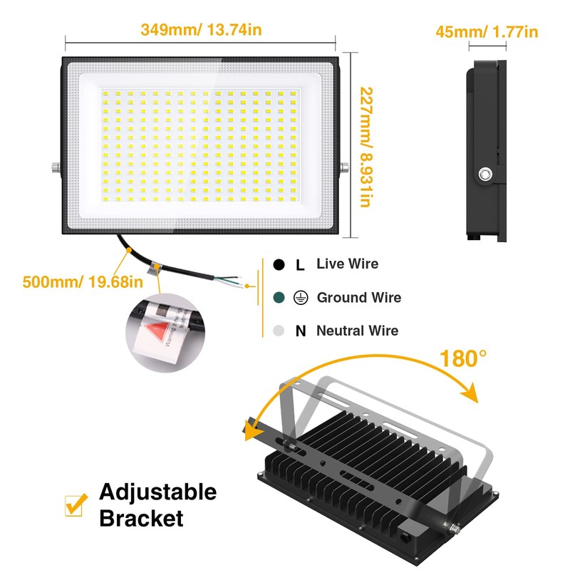 Onforu 200W LED Flood Lights Outdoor, 18000LM Bright Security Light,