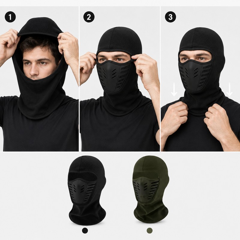 Winter Full Face Mask for Outdoor Cycling - Windproof, Breathable