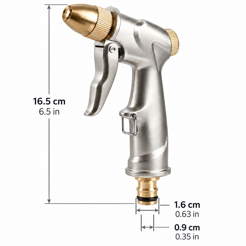 Heavy-Duty Metal Garden Hose Nozzle for Watering & Cleaning –