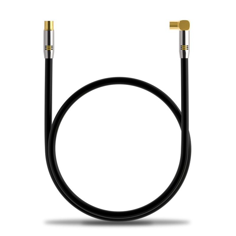Deleycon TV Cable - Straight Plug / Socket 90° -
