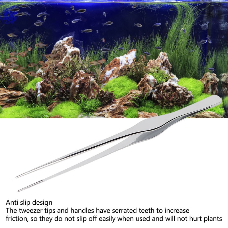 Aquarium Tweezers Long Handle Straight Stainless Steel Multifunction Fish Tank