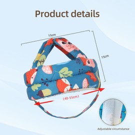 JUNUNDJING Baby Head Protection, Anti-Collision Baby Helmet Head Protection, Baby Helmet, Baby Helmet, Baby Head Protector, for 6 to 36 Months Baby, Small Blue Fox