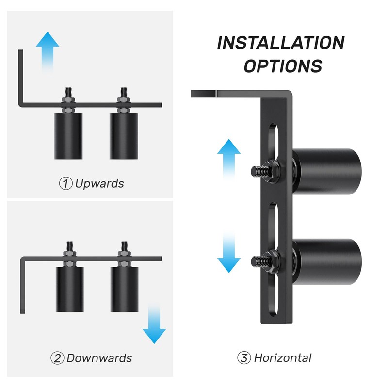 TOIMIOTOIM Black Heavy Duty Slide Gate Guide Roller 3" Sliding