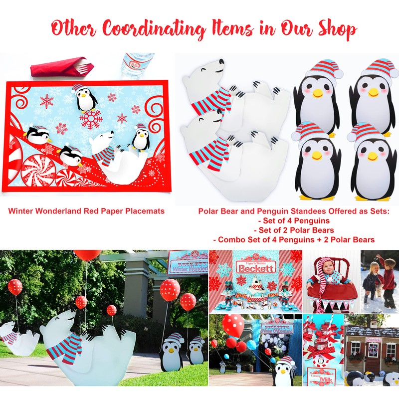 Penguin Party Invitations - 10 Invitations 10 Envelopes - Pink