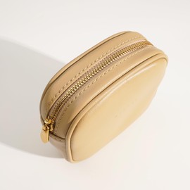 Benfan Leather Cosmetic Bag, Yellow, Small