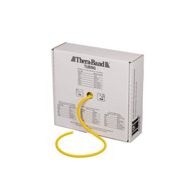 TheraBand Resistance Tubes, Professional Latex Elastic Tubing, Upper & Lower Body, Core Exercise, Physical Therapy, Lower Pilates, at-Home Workouts, & Rehab, 100 Foot, Yellow, Thin, Beginner Level 2