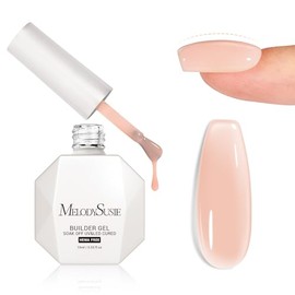 MelodySusie Hema Free Nude Builder Nail Gel for Nails Thickening, 0.5 Fl Oz, Soak Off UV Extension Gel, Nail Art Design Salon DIY Manicure at Home for Women H1407