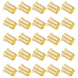 PATIKIL Brass Compression Insert, 25 Pcs 14mm OD x 11mm ID Tube Insert Tube Support Compression Fitting Assortment Kit for Water Oil Air Pipe