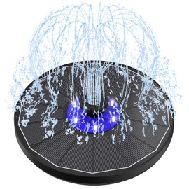SZMP Solar Fountain Pump 3.5W Bird Bath Fountains with 2024 Upgraded Blue Flower, Glass Panel Solar Fountain with 7 Nozzle & 4 Fixer, Solar Powered Water Fountain for Garden, Pool, Outdoor (White)