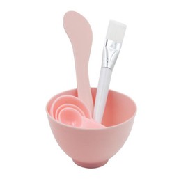 1 Set (6 Pcs) 6 in 1 Plastic Portable Face Mask Mixing Bowl Set with Spoon Stick Brush DIY Homemade Beauty Tool Spatula, Mixing Kit Skin Care Facial Treatment Accessories (Random Color)