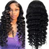 34 Inch 13x4 Loose Deep Wave Lace Front Wigs Human