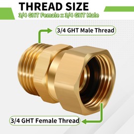 Boltigen Garden Hose Swivel Connector, 3/4GHT Garden Hose Swivel Fitting, 360 Degree Male to Female Hose Adapter for Outdoor