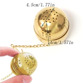 CTForest Pack of 3 Gold Tea Strainer Small, Gold Tea Infuser for Loose Tea, A Good Partner for Tea Lovers for Loose Tea Cup Teapot (Doré)