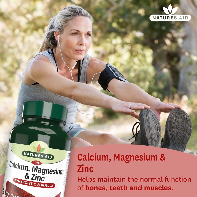 Natures Aid Calcium, Magnesium and Zinc, Maintain Normal Bones, Teeth