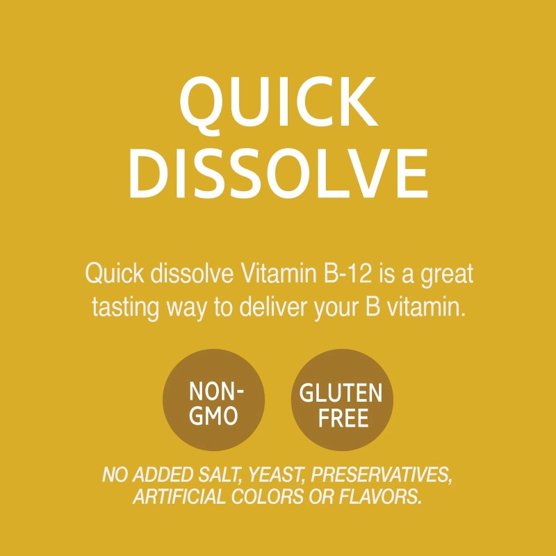 Hi Potency Sublingual Vitamin B12 5000 mcg 110 Count Wheat