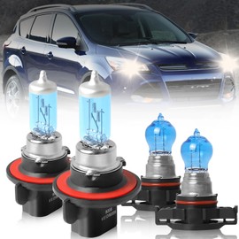NSDXCT Fit For Ford Escape 2008 2009 2010 2011 2012 High Performance Halogen Headlight Bulbs 9008/H13 High/Low Beam + 5202 Fog Light Car Replacement Bulb Combo, Plug and Play, 4 PCS