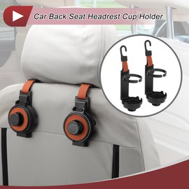 HEROFFIX 2 Pcs for Purses Bags Keys Water Bottles and Shopping Bags Car Back Seat Headrest Cup Holder Sturdy Car Seat Hooks with Cup Holder Orange 7.87"x2.48"