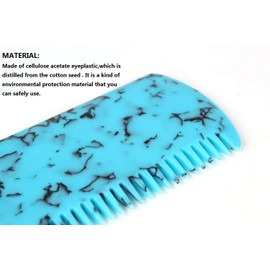 Brifu - Hair comb with medium tooth detangling hair brush for head hair, styling fine cutting comb and portable care comb for long, wet hair, curly hair blue.