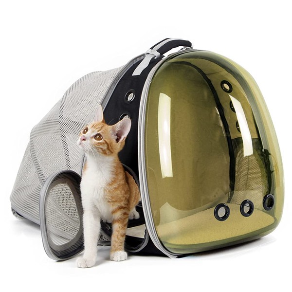 Expandable Cat Backpack, Space Capsule Transparent Pet Carrier for Small