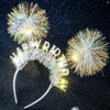 Uranian Light Up Happy Birthday Headbands Led Glitter White Pompom