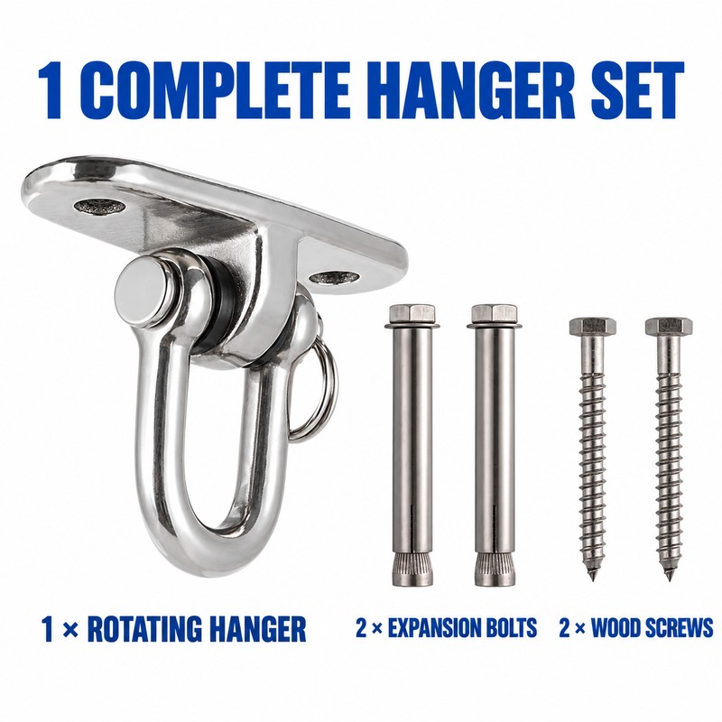 360° Rotating Swing Hanger Set, 304 Stainless Steel Ceiling Mount