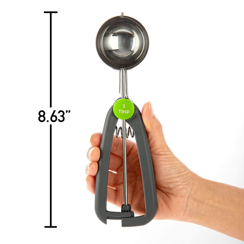 PrepSolutions Quick Release Cookie Scoop – 3 Tbsp., Gray, Stainless