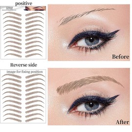 Yesallwas 4D Eyebrow Tattoo Sticker 20-Pairs False Eyebrows Long Lasting Waterproof Makeup Eyebrow Transfers Stickers for Women Lady 2 Sheets (style11 JD-08)