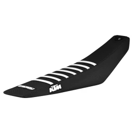 Enjoy Mfg 2023-2025 KTM SX-SXF XC 125 250 350 450 SEAT COVER ALL BLACK WHITE RIBS 352 LOGO