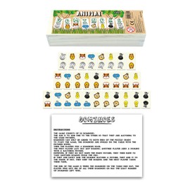 HENBRANDT Animal Dominoes Set for Children – 28 Pieces in Wooden Box – Traditional Kids Domino Matching Game with Jungle Animals