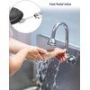 QWORK® Floor Mounted Copper Pedal Valve, Foot Operated Water Valve,