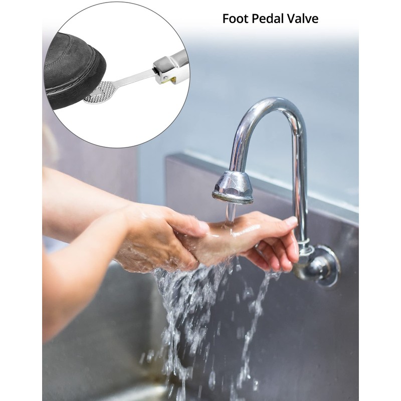 QWORK® Floor Mounted Copper Pedal Valve, Foot Operated Water Valve,