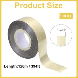 sourcing map Heat Foil Transfer Paper, 0.8" x394ft Metallic Deco Foil Paper Roll, Foil Transfer for Leather Hot Foil Stamping Machine DIY Craft, Light Golden