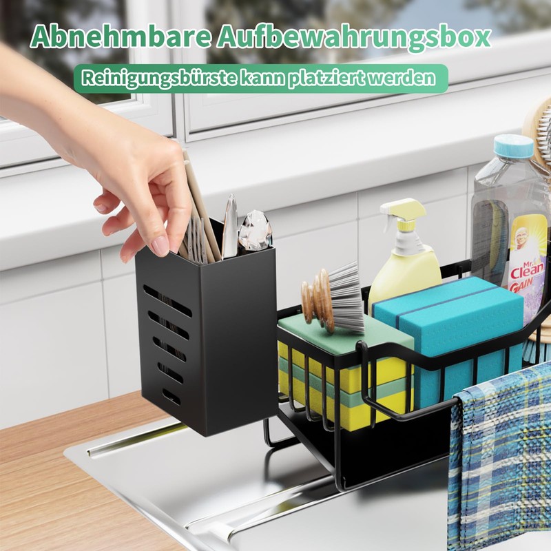 Koolkasa Sink Organiser, Kitchen Sponge Holder, Sink Organiser with Dish