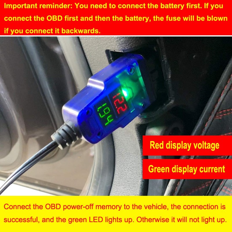 OBD2 Car Memory Saver Protection Connector Auto Computer ECU Power