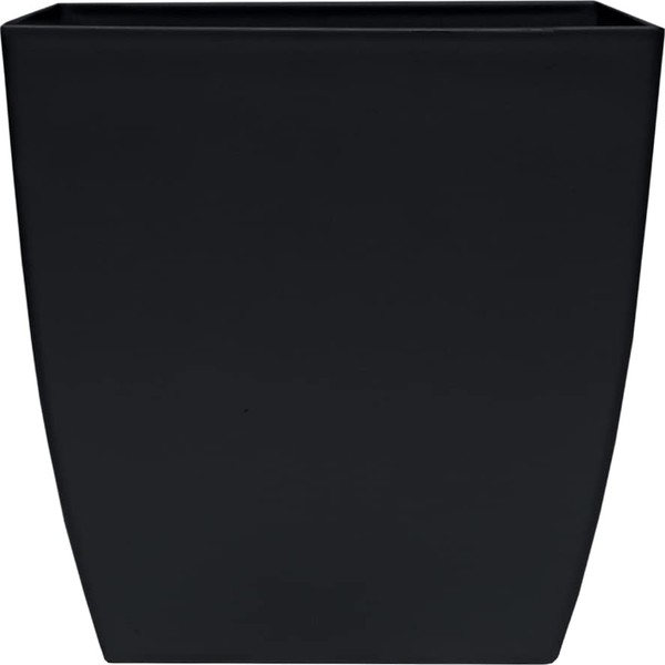 The HC Companies 16 Inch Aria Square Self Watering Planter - Plastic Plant Pot for Indoor Outdoor Plants Flowers Herbs, Matte Black
