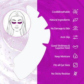 Lunamoon Eye Pads for Eyelash Extension Eyelashes Pads Eye Pads Eyelash Extension Pad Eyelash Pads Eye Gel Pads Eyelash Lifting Pad Eyelash Colouring Pad Lash Extension Pads 50 Pairs (Angel Purple)