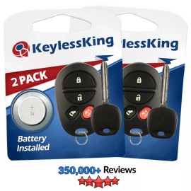 KeylessKing* 2 Replacement Remote Key Fob Set for 2011 2012 2013 2014 2015 Toyota Highlander