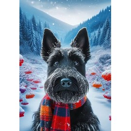 Scotty Black - Best of Breed DCR Winter Berries Garden Flag 12" x 17"