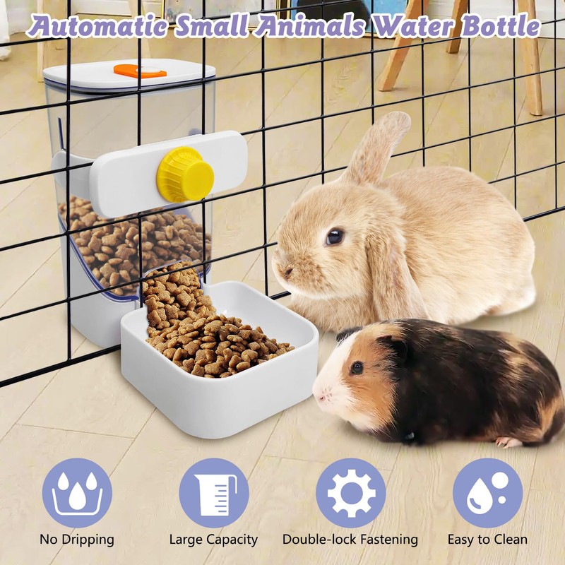 Apatal 34oz Automatic Rabbit Food Dispenser for Cage Hanging Guinea